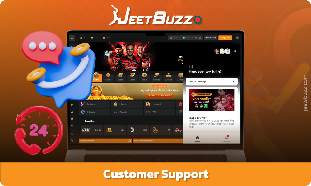 Jeetbuzz Bangladesh customer support is available 24/7 via online chat and email for quick and detailed resolution of issues