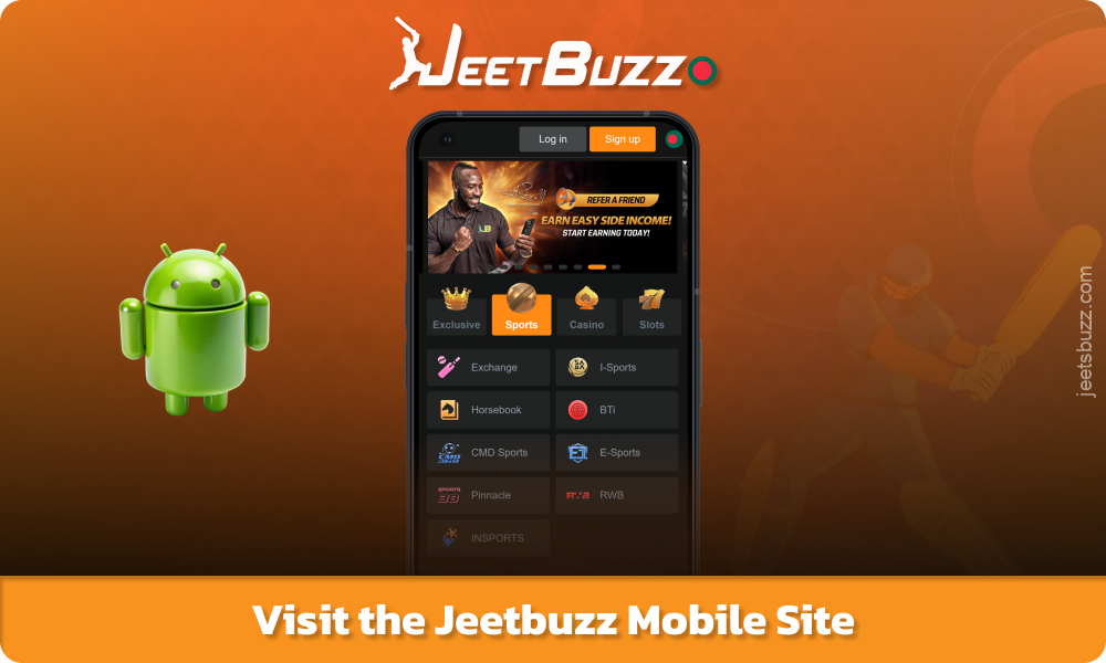 Open Jeetbuzz website in Bangladesh to download mobile application for Android