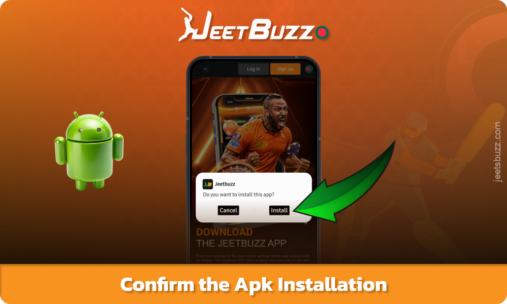 Confirm installation of Jeetbuzz app for Android
