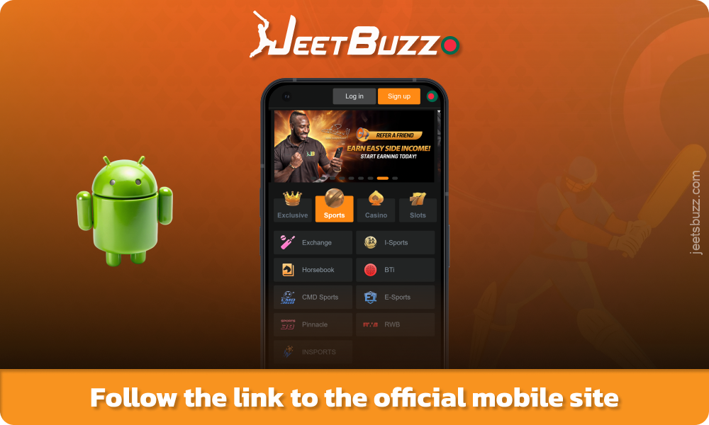 Android এর জন্য মোবাইল অ্যাপ ডাউনলোড করতে Jetbuzz ওয়েবসাইটে যান