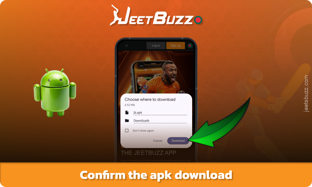 Android এর জন্য Jetbuzz অ্যাপের ডাউনলোড নিশ্চিত করুন