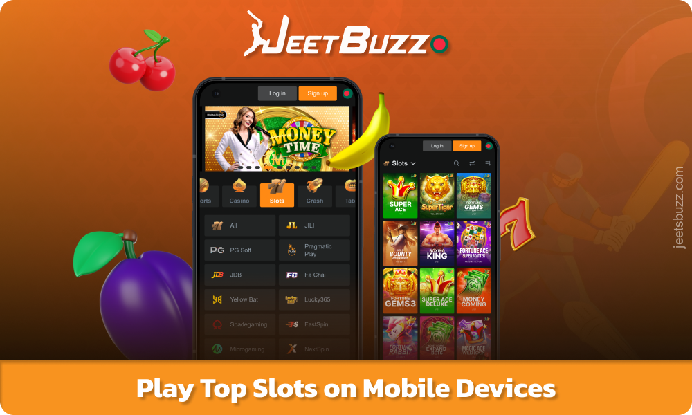 Android এবং iOS-এর জন্য Jeetbuzz মোবাইল অ্যাপের সাহায্যে, আপনি দেরি না করে দ্রুত নিবন্ধন করতে, টাকা জমা দিতে এবং স্লট খেলতে পারেন