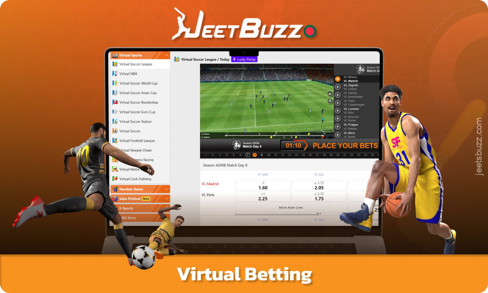 Jeetbuzz virtual betting offers fast-paced, randomly generated matches with unpredictable outcomes and a wide selection of markets in football, basketball and tennis